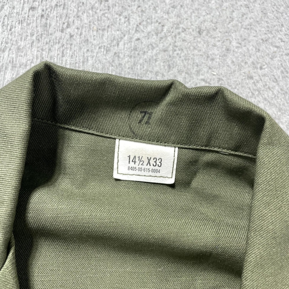 Vintage J.H. Rutter Rex Shirt Mens Small 14.5x33 Green Og-507 Tiger Embroidered View 6